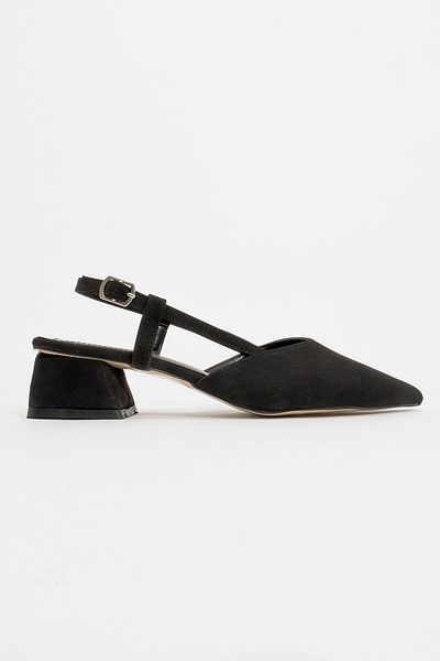 CCWAY AYAKKABI Women's Open Back Heeled Sandals Black Zra