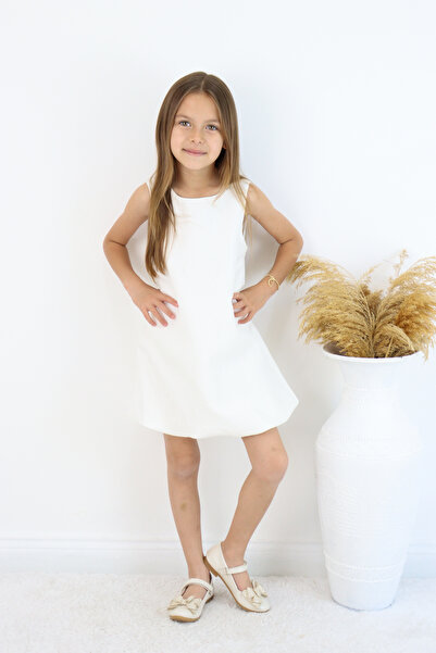 FESSHERA KİDS 🌟 Φόρεμα με ανάγλυφο σχέδιο για κορίτσια με μπαλόνι κομμένο ειδικό σχέδιο 🌟