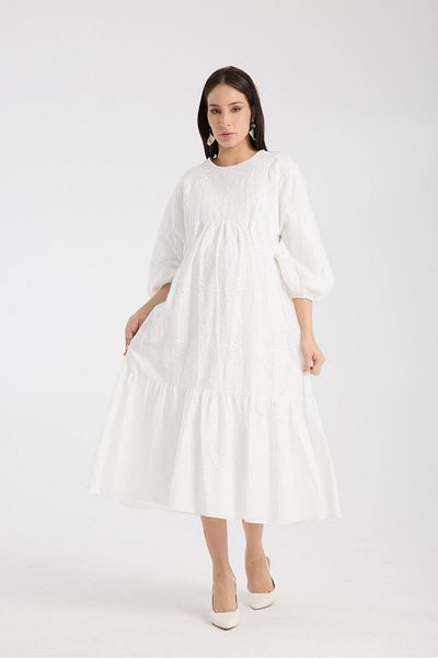 Işşıl IŞŞIL 34910-Brode Embroidery OverSize Φόρεμα εγκυμοσύνης