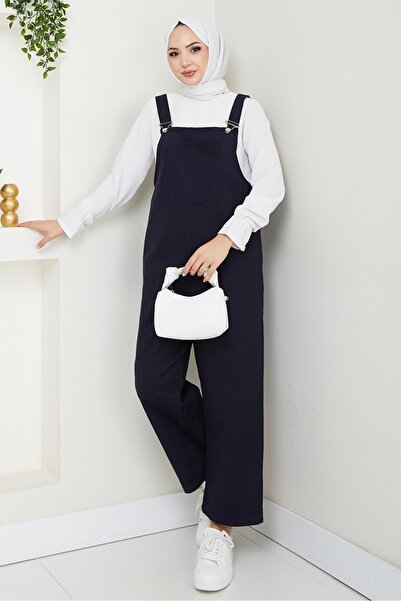 Bestenur Single Pocket Gardener Overalls 1553 - Navy Blue