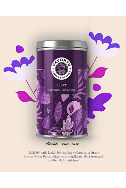 FAVORTE COFFEE & ROASTED 50gr Berry Özlü Hibiscus Teneke Çay | Favorte Coffee...