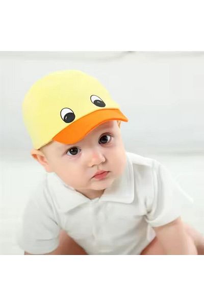 Wonder Kıds Wonder Kids Duck Cap - 100% Cotton Fabric | Soft Breathable & Comfortable Kids Hat | Adjustable Styl