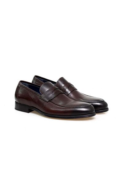 Butik Brown Laceless Genuine Leather Men's Shoes