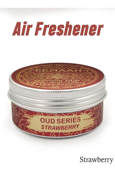 Generic FERAAH Premium Oud Series Air Freshener Strawberry Scent Organic Spill-Proof Can for Car & Home