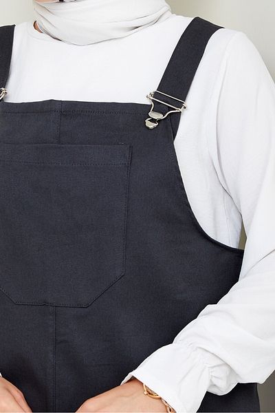 Bestenur Single Pocket Gardener Overalls 1553 - Anthracite