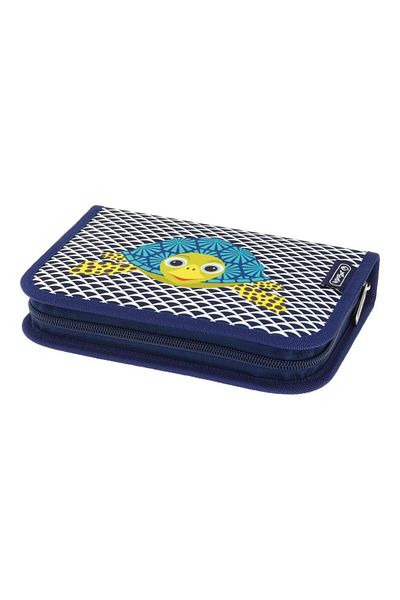 Herlitz Herlitz pencil case Cute Animal Turtle motif, 31 pieces, with 2 flaps, size 14 x 20.3 x 3.5 cm