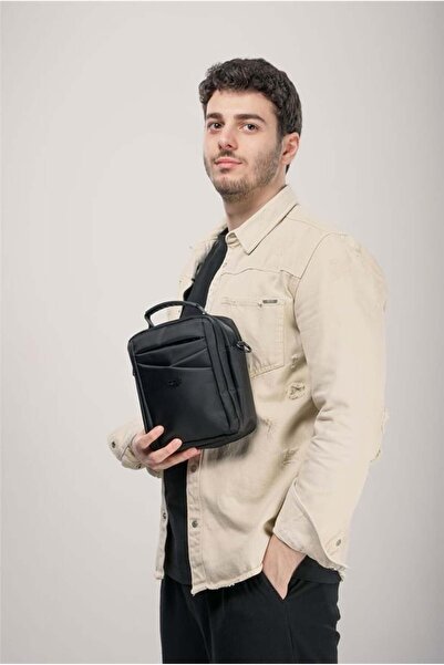 ÇÇS حقيبة يد وكتف بحزام متقاطع أسود للرجال 31572