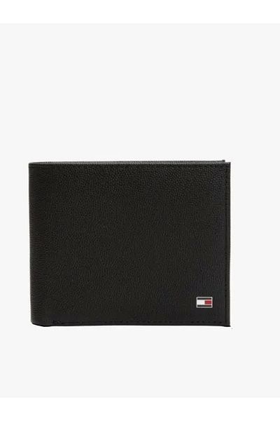 Tommy Hilfiger Th Flag Cc and Coin Men's Black Wallet Am0Am13519Bds