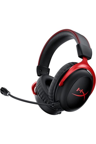 HyperX سماعة رأس لاسلكية للألعاب Cloud II - لأجهزة الكمبيوتر، PS4، Nintendo Switch، قابلة للفصل مع خاصية إلغاء الضوضاء