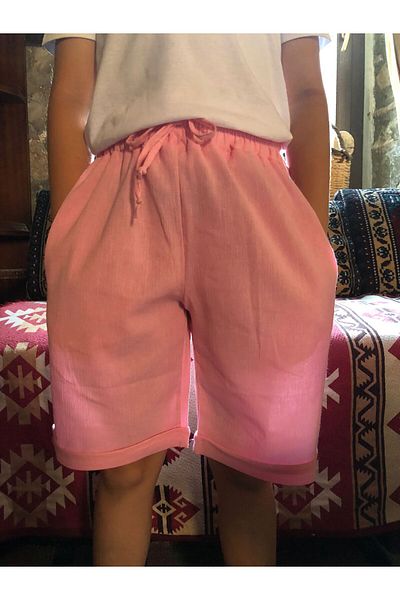 Terry Linen Pocket Girl's Shorts