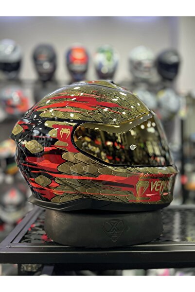 Shark Skwal i3 Venum Ledli Kask (+1 Gold Vizör)