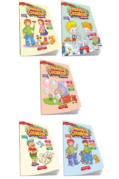 Siriderya Pull and Pull Educational Curious Kids Painting Set 5-Piece Painting Notebook Book