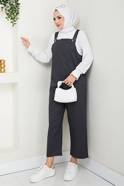 Bestenur Single Pocket Gardener Overalls 1553 - Anthracite