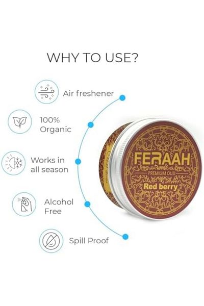 Generic Oud Series Air Freshener Red Berry 42g – Long Lasting, Alcohol-Free, Spill-Proof, Strong Fragrance