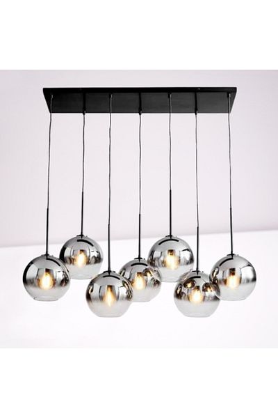 LightPlanet Chandelier Silver with Black e27*7 maximum 60w/bulb Globe 20cm