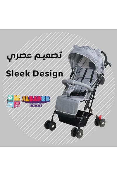 ALBADER Foldable Baby Stroller With Storage Basket And Umbrella, Lightweight Travel Strollers