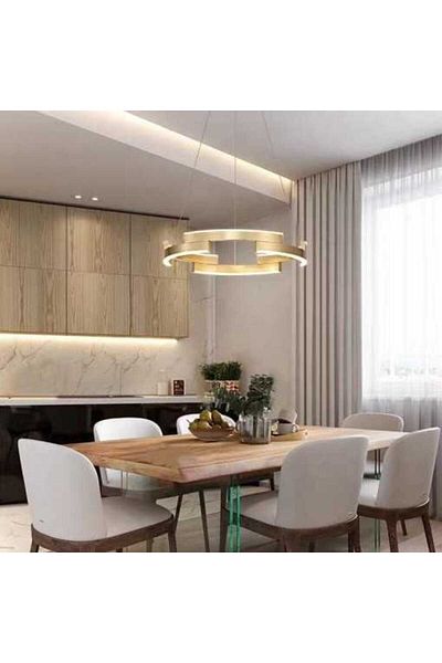 Jiju Led Chandelier With 2.4g Wifi Remote Control With 3 Functions Light/cold/warm/neutral
