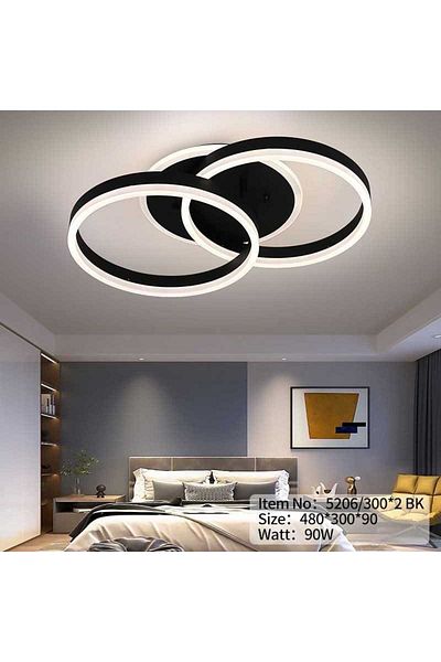LightPlanet LED Chandelier Dark Brown Dimmable 90W With Remote Control 480×300×90mm