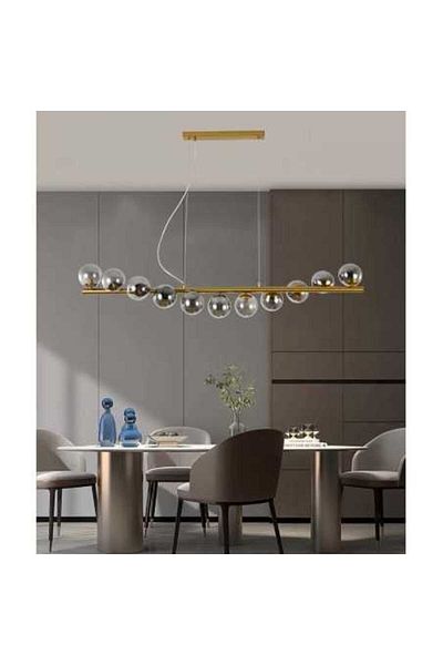 Sueva Modern Nordic Gold Smoke LED Chandelier 11 Balls