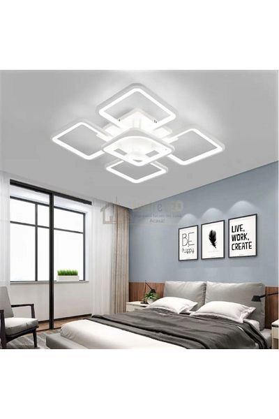 LightPlanet Square Led Chandelier With 2.4g Wifi Remote Control With Light/cold/warm/neutral Intensity