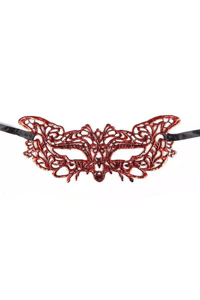 Nur E Ticaret Κόκκινη δαντέλα Masquerade Mask Νο 9