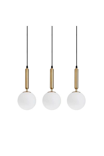 Jiju Chandelier With 3 White Globes Matt E27 Max 60w/bulb