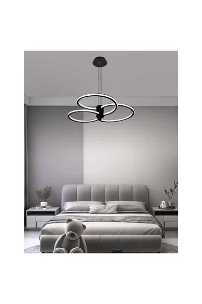Sueva Black LED Chandelier with 2.4G wifi Remote Control with adjustable light/cold/warm/neutral intensity