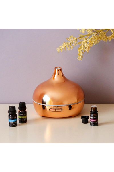 TAAM_SA Ultrasonic Essential Oil Diffuser 500ml Golden Design for Natural Aroma Lovers