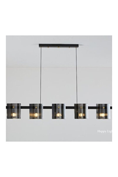 Jiju Led Modern Polish Gold Black Glass G9 X 5 Chandelier