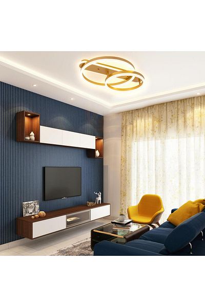 Jiju Led Chandelier With 2.4g Wifi Remote Control Gold Light/cold/warm/neutral Adjustable Intensity