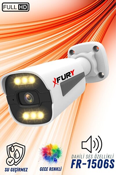 FURY 2 Li Sesli 5Mp Lens 1080p 6 Warm Led Gece Renkli Görüş Su Geçirmez Güvenlik Kamerası Seti 1tb