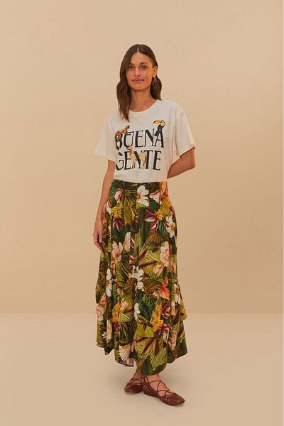 The Champ Clothing Tricou alb oversize pentru femei Buena Gente cu model animal scris