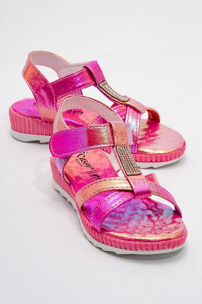 CCWAY AYAKKABI Children's Cross Sandals 25-29 Pink