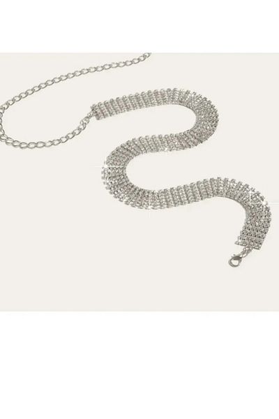 Zanora Crystal Bag Rhinestone Evening Dress Belt 6 Rows
