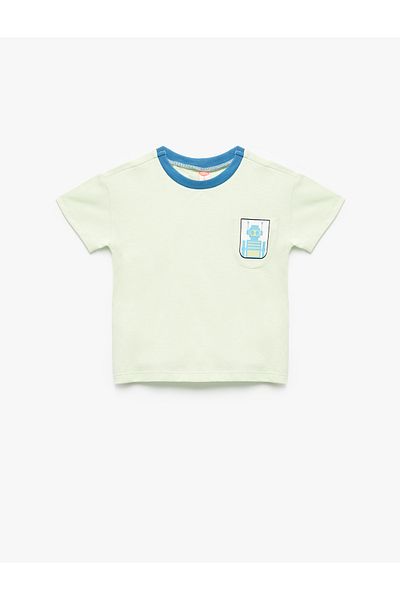 Koton Robot Printed Cotton Short Sleeve Crew Neck T-Shirt