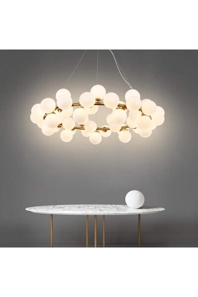 Jiju Led Modern Nordic Pendant Lights Ball Chandelier With 45pcs Globes