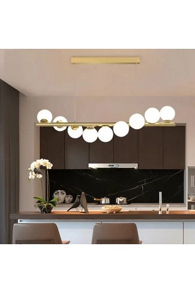LightPlanet Lustra LED Gold Modern Nordic Lights 9 Ball