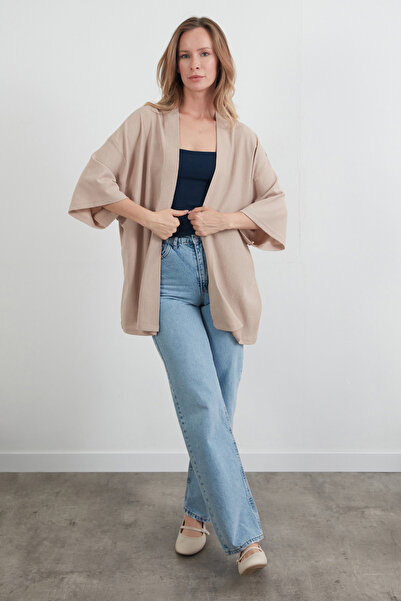 Fulla Moda Basic Wrap Fabric Shawl Collar Kimono