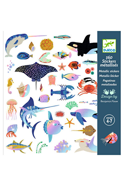 djeco Abtibilduri metalice Ocean, Djeco, varianta kids extra