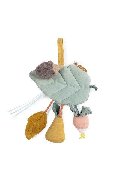 Moulin Roty Baby sensory toy Leaf with hedgehogs,