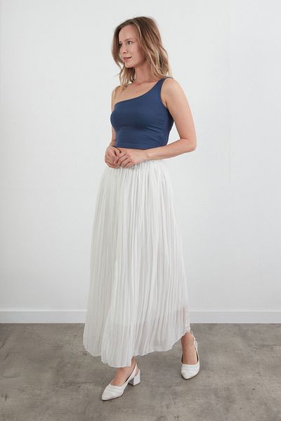 Fulla Moda Fusta din sifon plisat cu talie elastică