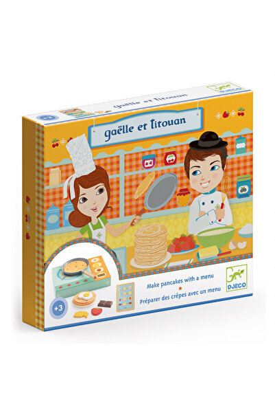 djeco Joc de rol Set de preparat clatite Gaelle si Titouan, Djeco, super rezistent