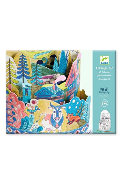 djeco Planse de colorat si asamblat Peisaj stratificat, Djeco, editie activa