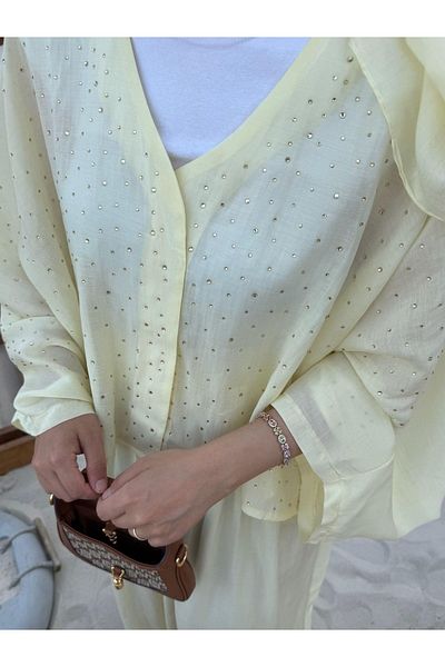 Lavanta Tekstil Sequin Shirt Skirt Set