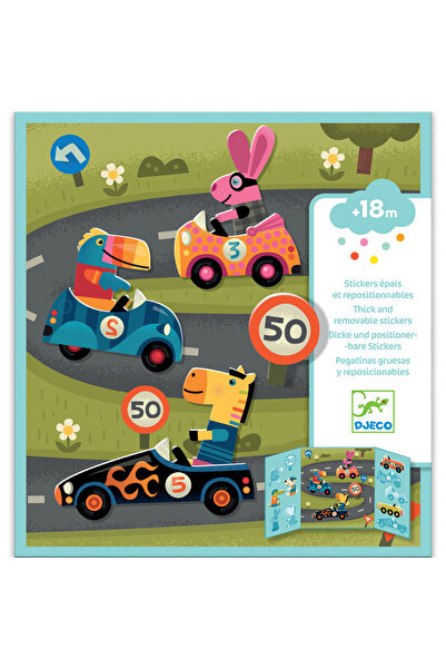djeco Repositionable sticker sheets Vehicles, Djeco, varied kids collection