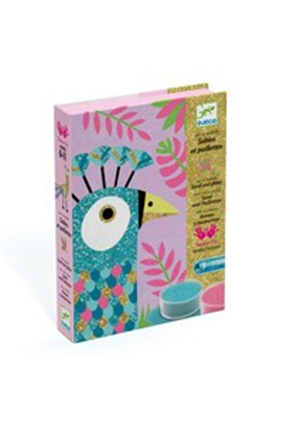 djeco Atelier creativ cu nisip si sclipici Pasari, Djeco, super distractiv