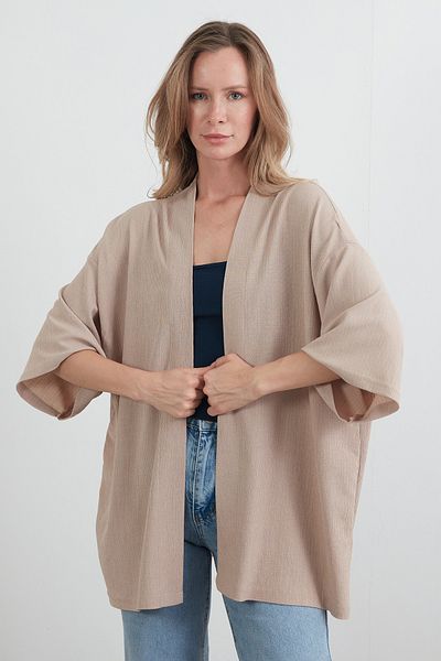 Fulla Moda Βασικό κιμονό με υφασμάτινο σάλι γιακά