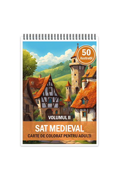 Legendary Gifts Carte de colorat cu 50 de ilustratii, Sat Medieval - Volumul ...