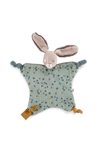 Moulin Roty Comforter, sensory baby toy Sage Bunny,