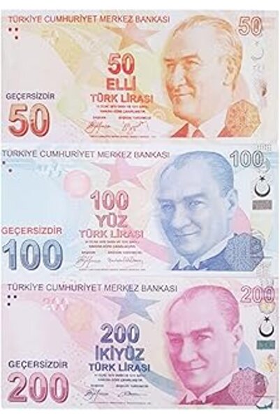 Genel Markalar Pop Konsol 300 Adet Geçersiz Para 50 100 200 Türk Lirası Parti...